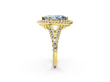 Yellow gold Double Halo Fancy Blue Marquise  Cut Pave Split Shank Prong Set Ring_17