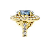Yellow gold Double Halo Fancy Blue Oval  Diamond Pave Band with Four-Prong Setting_47