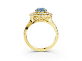 Yellow gold Double Halo Fancy Blue Round  Cut Pave Split Shank Prong Set Ring_18