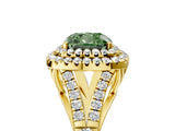 Yellow gold Double Halo Fancy Green Cushion -Shaped Split Shank Diamond Ring with Prong Setting_20