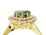 Yellow gold Double Halo Fancy Green Heart  Cut Pave Split Shank Prong Set Ring_19