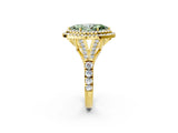 Yellow gold Double Halo Fancy Green Marquise -Shaped Split Shank Diamond Ring with Prong Setting_17