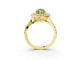 Yellow gold Double Halo Fancy Green Marquise  Cut Pave Split Shank Prong Set Ring_18
