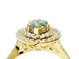 Yellow gold Double Halo Fancy Green Marquise  Cut Pave Split Shank Prong Set Ring_19
