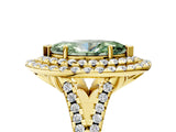 Yellow gold Double Halo Fancy Green Marquise  Cut Pave Split Shank Prong Set Ring_20