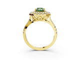 Yellow gold Double Halo Fancy Green Radiant  Cut Pave Split Shank Prong Set Ring_18