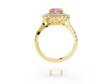 Yellow gold Double Halo Fancy Pink Cushion  Cut Pave Split Shank Prong Set Ring_18