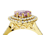 Yellow gold Double Halo Fancy Pink Heart  Cut Pave Split Shank Prong Set Ring_19