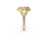 Yellow gold Double Halo Fancy Pink Marquise -Shaped Split Shank Diamond Ring with Prong Setting_17