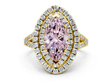 Yellow gold Double Halo Fancy Pink Marquise  Cut Pave Split Shank Prong Set Ring_15