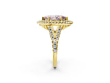 Yellow gold Double Halo Fancy Pink Marquise  Cut Pave Split Shank Prong Set Ring_17