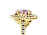Yellow gold Double Halo Fancy Pink Oval  Diamond Pave Band with Four-Prong Setting_48