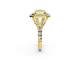 Yellow gold Double Halo Fancy Yellow Asscher -Shaped Split Shank Diamond Ring with Prong Setting_17