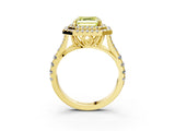 Yellow gold Double Halo Fancy Yellow Asscher -Shaped Split Shank Diamond Ring with Prong Setting_18