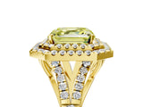 Yellow gold Double Halo Fancy Yellow Asscher -Shaped Split Shank Diamond Ring with Prong Setting_20