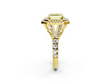 Yellow gold Double Halo Fancy Yellow Asscher Cut Diamond Split Shank Engagement Ring with Four-Prong Setting_5