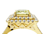 Yellow gold Double Halo Fancy Yellow Asscher  Cut Pave Split Shank Prong Set Ring_19