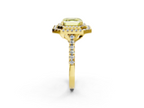 Yellow gold Double Halo Fancy Yellow Asscher  Diamond Pave Band with Four-Prong Setting_2