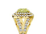 Yellow gold Double Halo Fancy Yellow Cushion -Shaped Split Shank Diamond Ring with Prong Setting_20