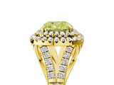 Yellow gold Double Halo Fancy Yellow Cushion Cut Diamond Split Shank Engagement Ring with Four-Prong Setting_8