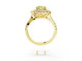 Yellow gold Double Halo Fancy Yellow Cushion  Cut Pave Split Shank Prong Set Ring_18