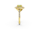 Yellow gold Double Halo Fancy Yellow Cushion  Diamond Pave Band with Four-Prong Setting_45