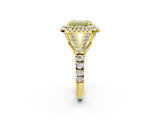 Yellow gold Double Halo Fancy Yellow Emerald -Shaped Split Shank Diamond Ring with Prong Setting_17