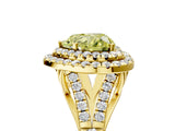 Yellow gold Double Halo Fancy Yellow Heart -Shaped Split Shank Diamond Ring with Prong Setting_20