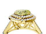 Yellow gold Double Halo Fancy Yellow Heart Cut Diamond Split Shank Engagement Ring with Four-Prong Setting_7