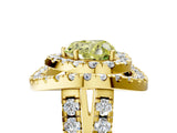 Yellow gold Double Halo Fancy Yellow Heart Cut Diamond Split Shank Prong Setting Ring_5