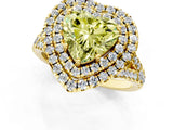 Yellow gold Double Halo Fancy Yellow Heart  Cut Pave Split Shank Prong Set Ring_16