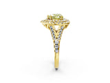 Yellow gold Double Halo Fancy Yellow Heart  Cut Pave Split Shank Prong Set Ring_17