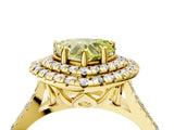 Yellow gold Double Halo Fancy Yellow Heart  Cut Pave Split Shank Prong Set Ring_19