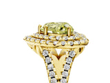 Yellow gold Double Halo Fancy Yellow Heart  Cut Pave Split Shank Prong Set Ring_20