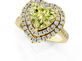 Yellow gold Double Halo Fancy Yellow Heart  Diamond Pave Band with Four-Prong Setting_44