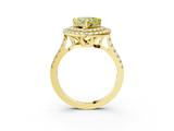 Yellow gold Double Halo Fancy Yellow Heart  Diamond Pave Band with Four-Prong Setting_46