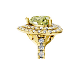 Yellow gold Double Halo Fancy Yellow Heart  Diamond Pave Band with Four-Prong Setting_48