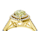Yellow gold Double Halo Fancy Yellow Marquise -Shaped Split Shank Diamond Ring with Prong Setting_19