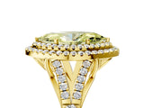 Yellow gold Double Halo Fancy Yellow Marquise -Shaped Split Shank Diamond Ring with Prong Setting_20