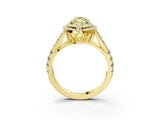 Yellow gold Double Halo Fancy Yellow Marquise Cut Diamond Split Shank Engagement Ring with Four-Prong Setting_6