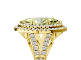 Yellow gold Double Halo Fancy Yellow Marquise Cut Diamond Split Shank Engagement Ring with Four-Prong Setting_8