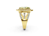 Yellow gold Double Halo Fancy Yellow Marquise Cut Diamond Split Shank Pave Set Ring_5