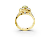 Yellow gold Double Halo Fancy Yellow Marquise Cut Diamond Split Shank Pave Set Ring_6
