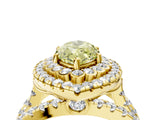 Yellow gold Double Halo Fancy Yellow Marquise Cut Diamond Split Shank Pave Set Ring_7