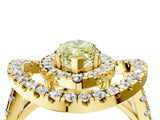 Yellow gold Double Halo Fancy Yellow Marquise Cut Diamond Split Shank Prong Setting Ring_4