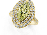 Yellow gold Double Halo Fancy Yellow Marquise  Diamond Pave Band with Four-Prong Setting_15