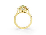 Yellow gold Double Halo Fancy Yellow Marquise  Diamond Pave Band with Four-Prong Setting_17