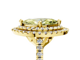 Yellow gold Double Halo Fancy Yellow Marquise  Diamond Pave Band with Four-Prong Setting_19