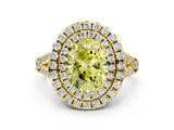 Yellow gold Double Halo Fancy Yellow Oval  Cut Pave Split Shank Prong Set Ring_15