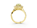 Yellow gold Double Halo Fancy Yellow Oval  Cut Pave Split Shank Prong Set Ring_18